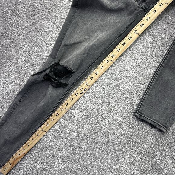 American Eagle Jeans Womens 4 Reg Gray Hi Rise Jegging Distressed Rips Denim - Picture 11 of 11